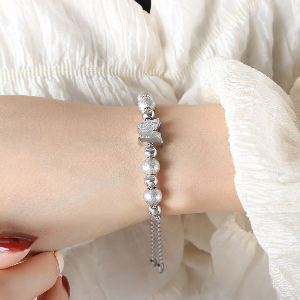 Trendy Zircon Inlaid Beaded Bracelet 18K PVD Gold Plated Titanium Steel Luxe Fashion Jewelry - Image 9