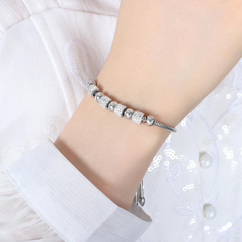 Trendy Fall/Winter Full Zircon Bead Pull-Back Bracelet for Men and Women 18K PVD Gold Plated Jewelry - Image 8