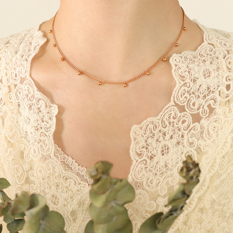 Korean Style Chic Design Small Bead Choker Necklace Sexy Summer Versatile Fashionable Jewelry for Women - Image 2
