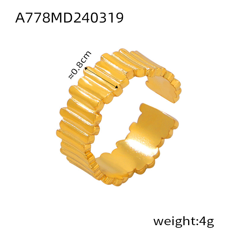 INS Style Minimalist Geometric Texture Stacked Ring Titanium Steel Multi-Layer Finger Ring for Women - Image 8