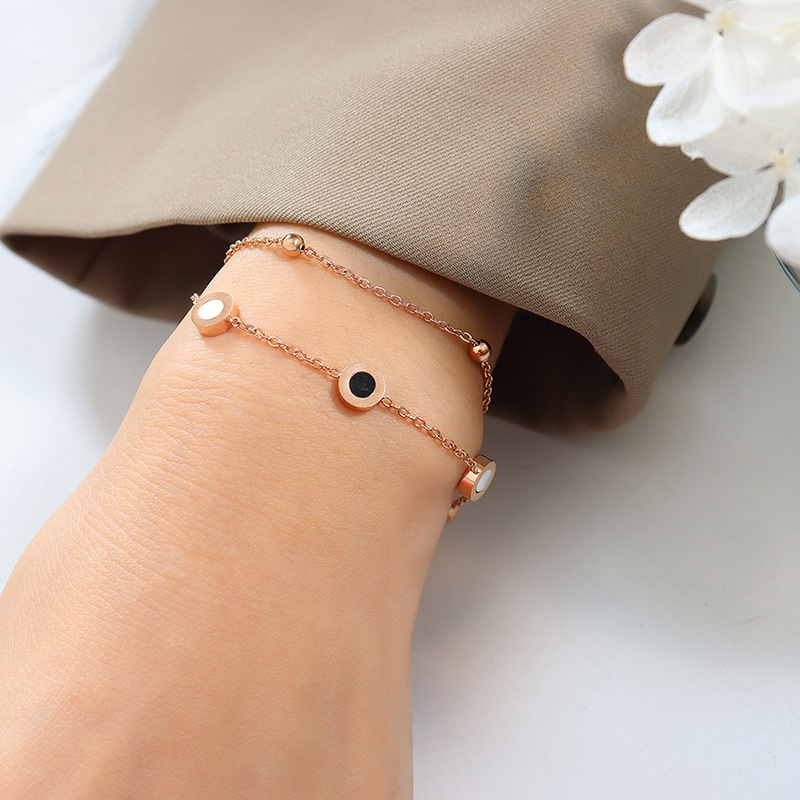 Roman Minimalist Design Bracelet for Women 18K PVD Gold Plated Titanium Steel - Image 6
