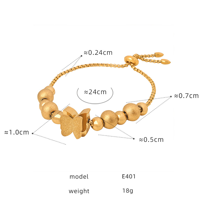 Trendy Zircon Inlaid Beaded Bracelet 18K PVD Gold Plated Titanium Steel Luxe Fashion Jewelry - Image 10