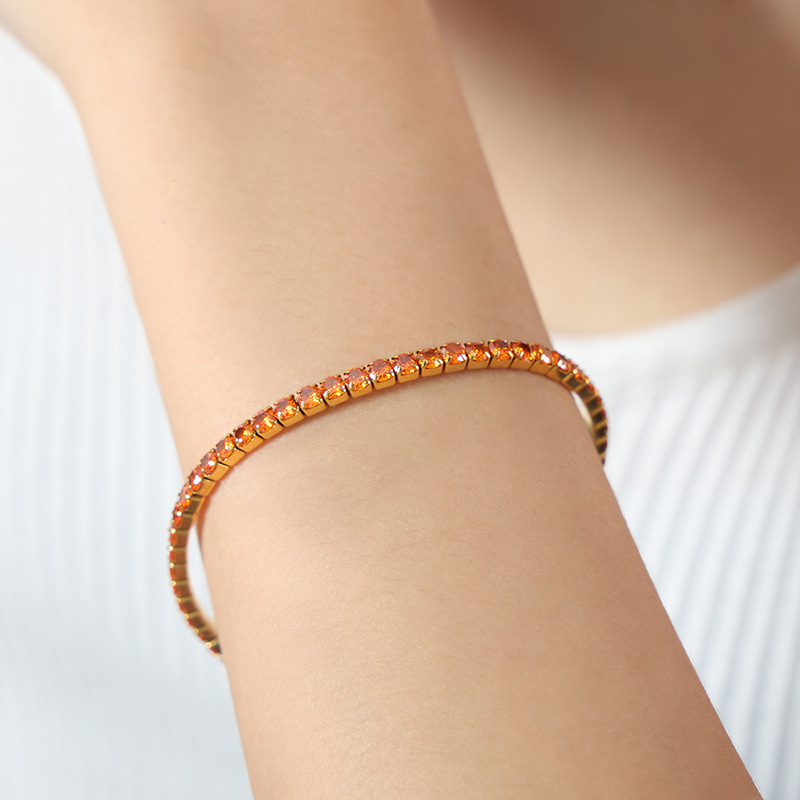 Luxe Full Zircon Design Bracelet 18K PVD Gold Plated Titanium Steel Jewelry Wholesale - Image 22