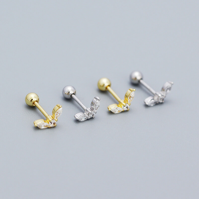 Unique Design High-End Diamond Petite Ear Clips Women 925 Silver Zircon Ear Studs Sparkling Earrings for Women - Image 2