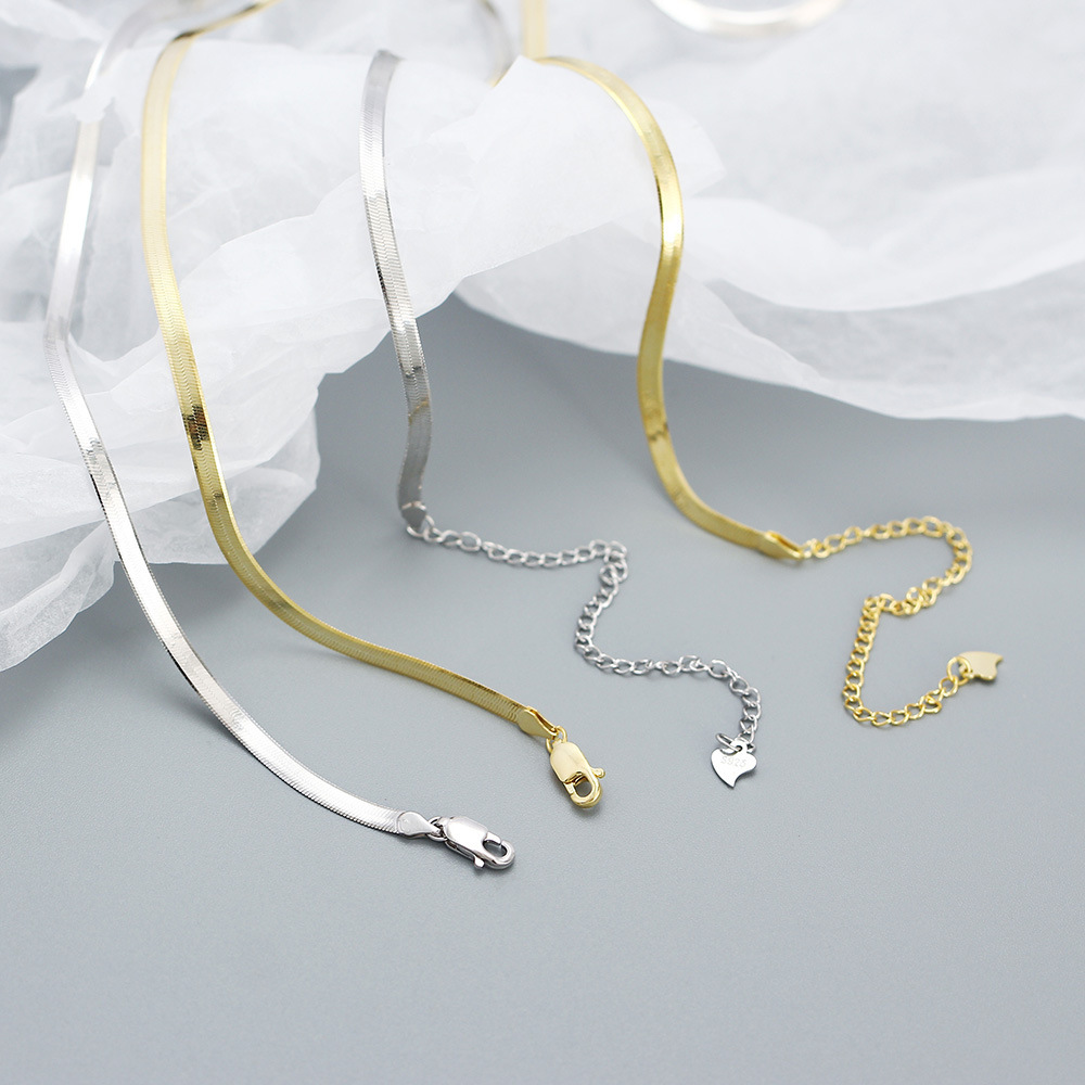 European Necklace Women Pure Silver Jewelry Exquisite Simple Collarbone Chain Pendant 925 Pure Silver High Quality - Image 2