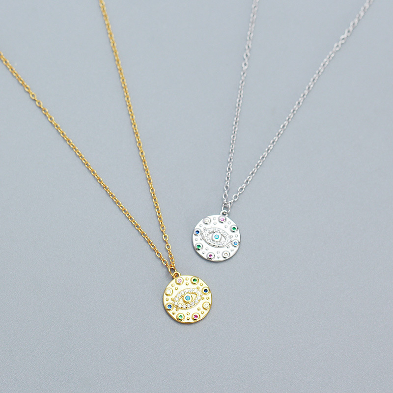 Full Silver S925 Evil Eye Necklace Women Elegant Collarbone Chain High-End Silver Jewelry Neck Chain - Image 2