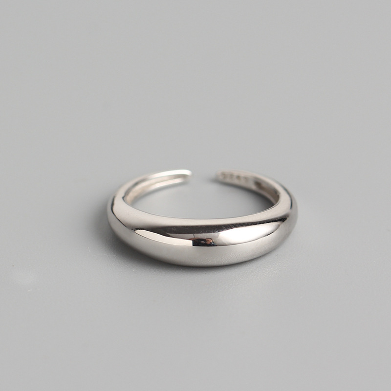 Korean Style S925 Sterling Silver Faceted Ring Plain Design Twisted Texture Irregular Minimalist Ring for Women - Image 3