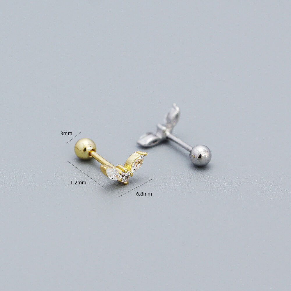 Unique Design High-End Diamond Petite Ear Clips Women 925 Silver Zircon Ear Studs Sparkling Earrings for Women - Image 3