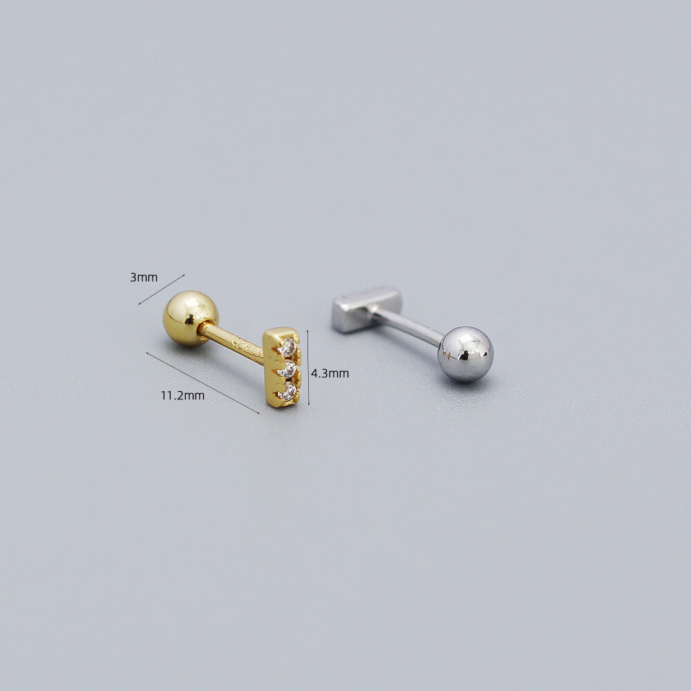 Unique Design High-End Diamond Petite Ear Studs Women 925 Silver Zircon Ear Clips Sparkling Earrings for Women - Image 3