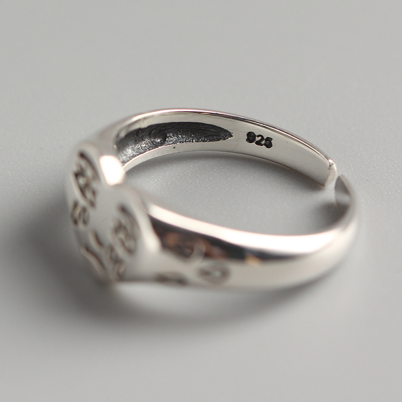 Korean Style S925 Sterling Silver Crying Face Ring Trendy Creative Tear Drop Ring Mood Ring - Image 4