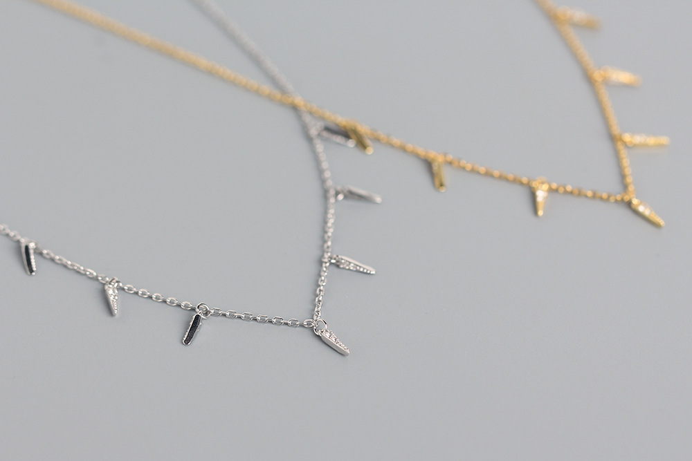 New S925 Silver INS Style Necklace Internet Celebrity Design Necklace Mixed Collarbone Chain - Image 3