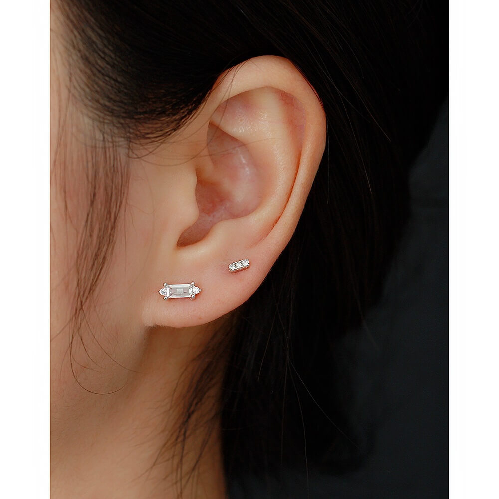 Unique Design High-End Diamond Petite Ear Studs Women 925 Silver Zircon Ear Clips Sparkling Earrings for Women - Image 9