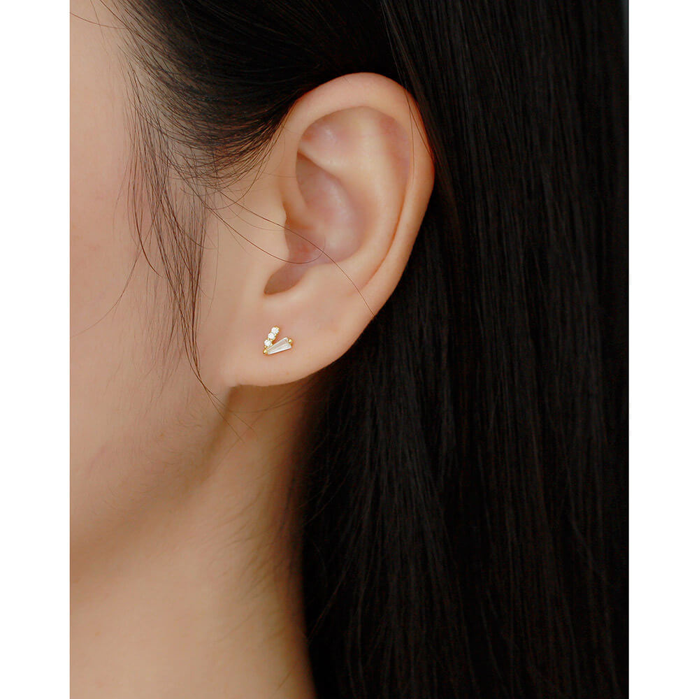 Piercing Ear Studs S925 Silver INS Diamond V-Shape Screw Ear Bone Cuffs Unique Layered Earrings - Image 10