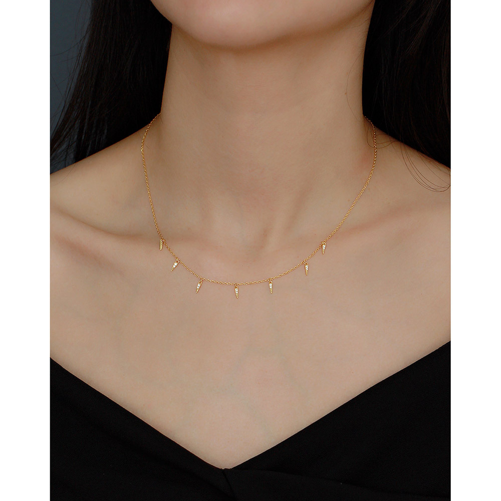 New S925 Silver INS Style Necklace Internet Celebrity Design Necklace Mixed Collarbone Chain - Image 14