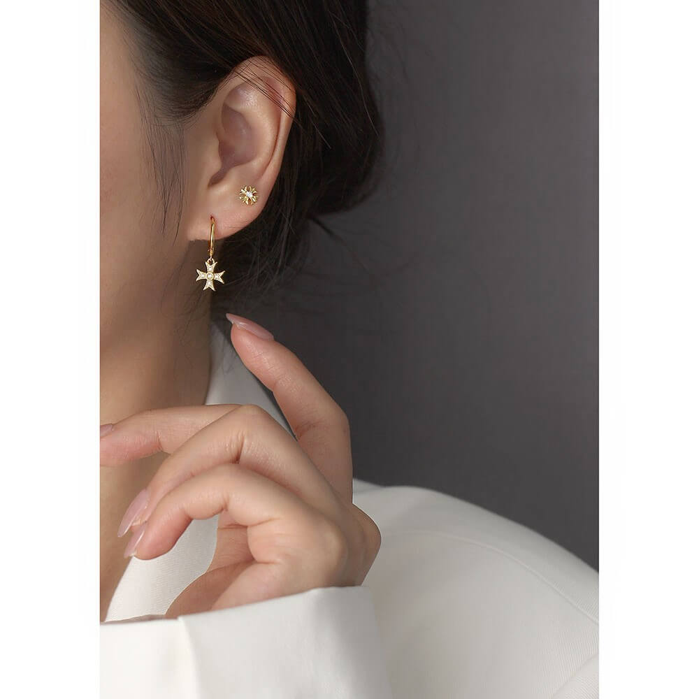 European and American S925 Silver Ear Cuffs INS Cross Screw Earrings Sleep-In No Removal Earrings for Women Wholesale - Image 10