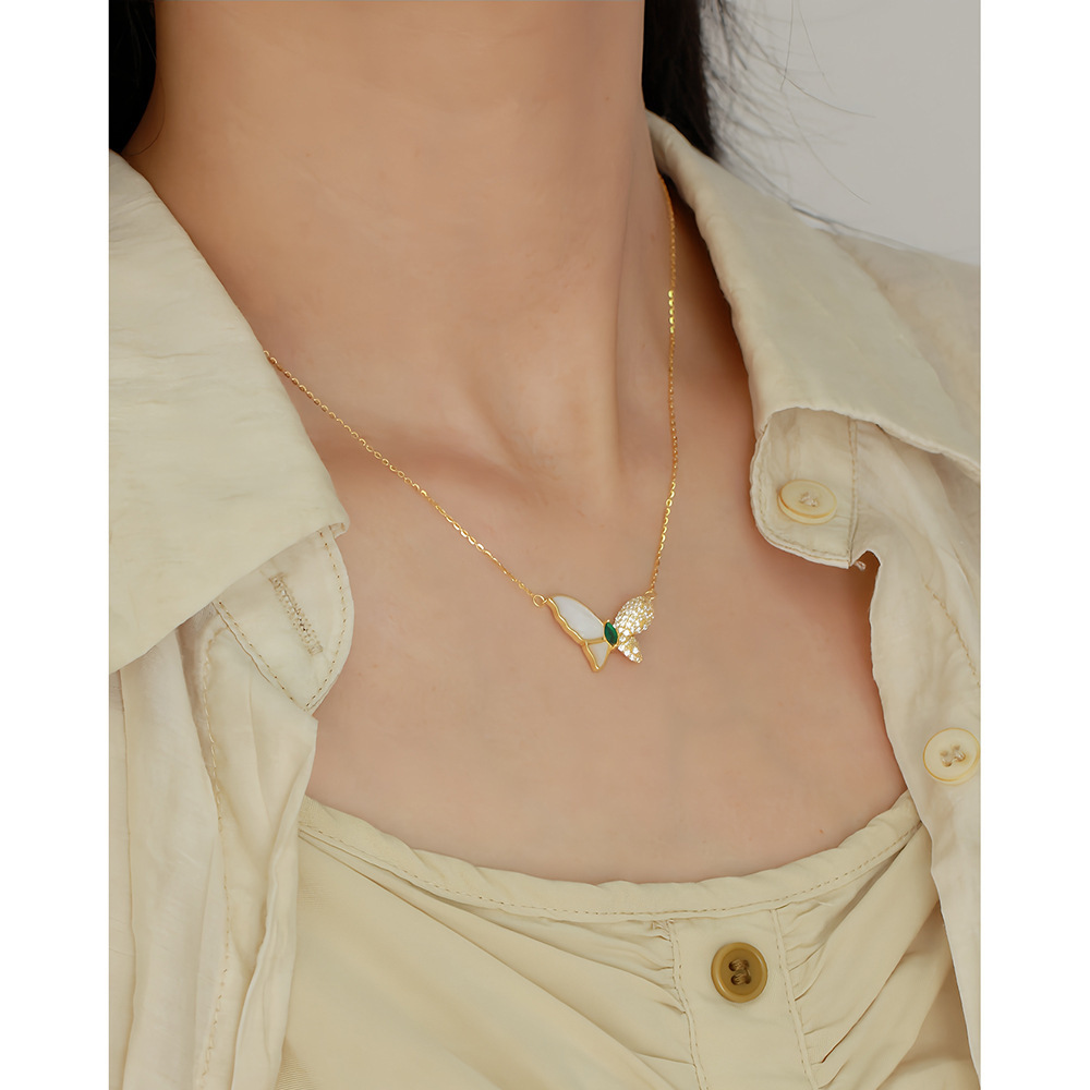 Luxury Necklace S925 Silver INS White Mother-of-Pearl Butterfly Collarbone Chain Niche High-End Jewelry for Women - Image 7