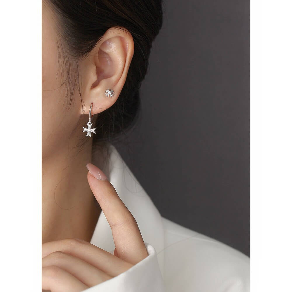 European and American S925 Silver Ear Cuffs INS Cross Screw Earrings Sleep-In No Removal Earrings for Women Wholesale - Image 11