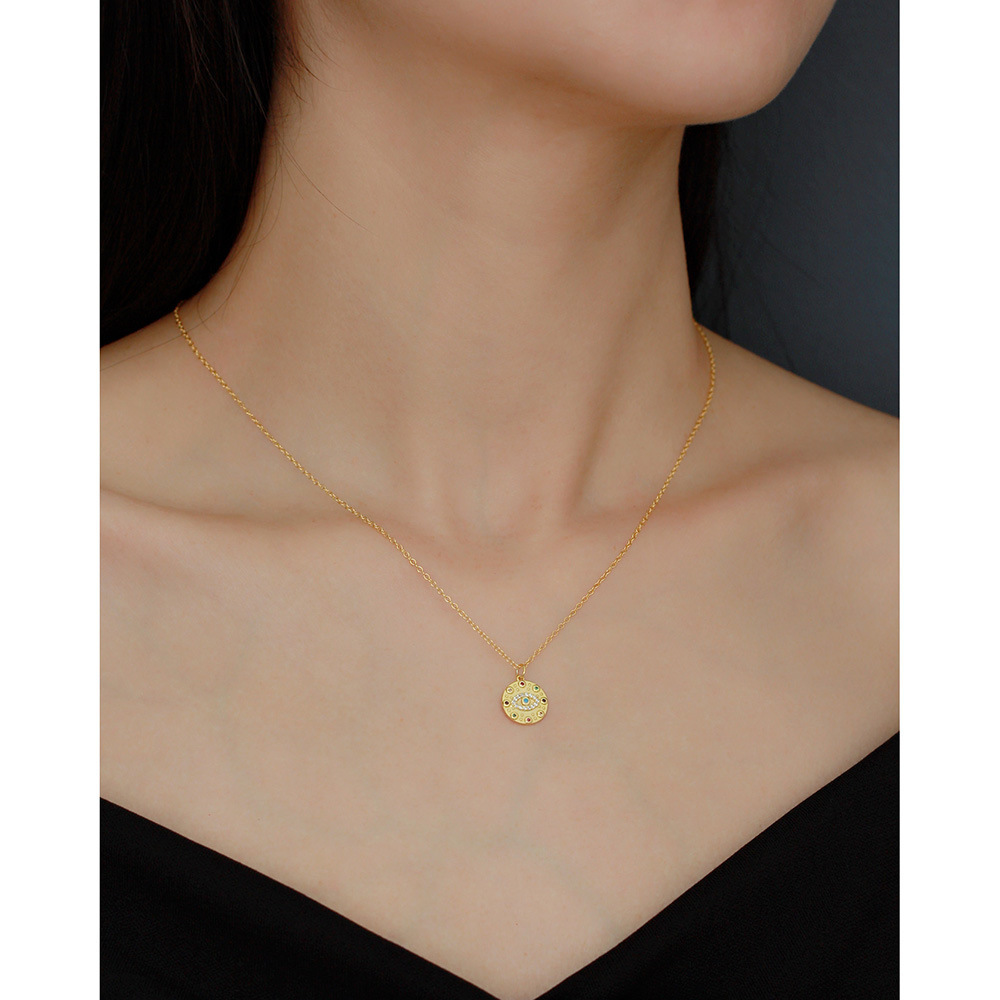 Full Silver S925 Evil Eye Necklace Women Elegant Collarbone Chain High-End Silver Jewelry Neck Chain - Image 6