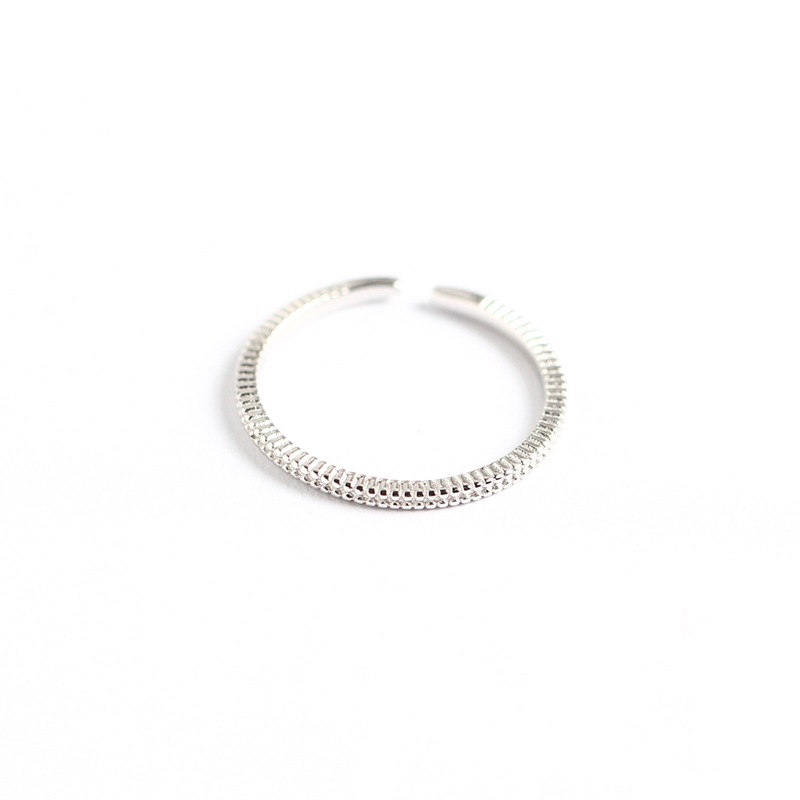 Korean Style Minimalist Line Ring for Women S925 Sterling Silver Adjustable Fine Line Ring
