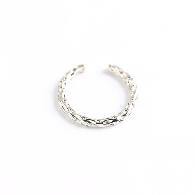 Korean Style Irregular Dimple Ring S925 Sterling Silver Versatile Personality Dimple Design Ring