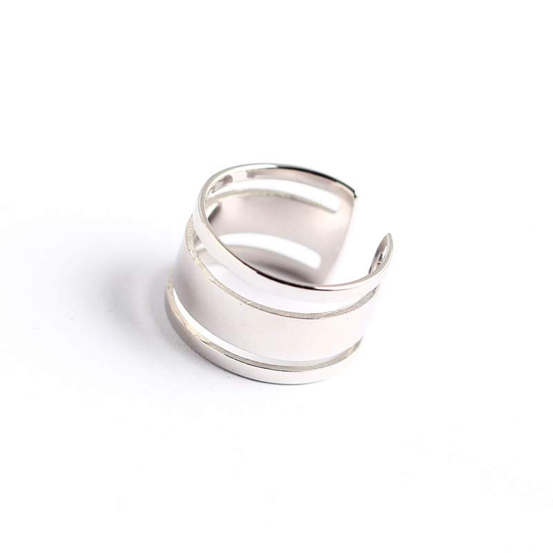 Korean Style Three-layer Plain Line Ring S925 Sterling Silver INS Trendy Index Finger Ring for Women