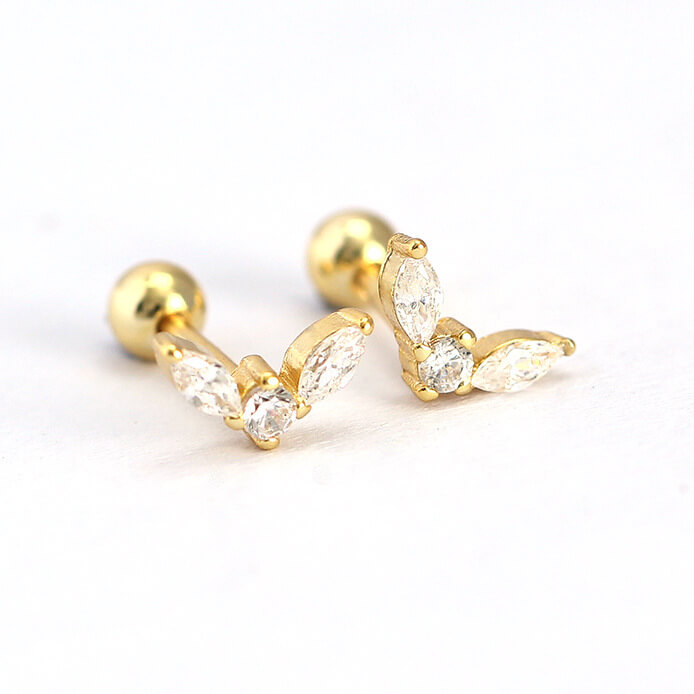 Unique Design High-End Diamond Petite Ear Clips Women 925 Silver Zircon Ear Studs Sparkling Earrings for Women