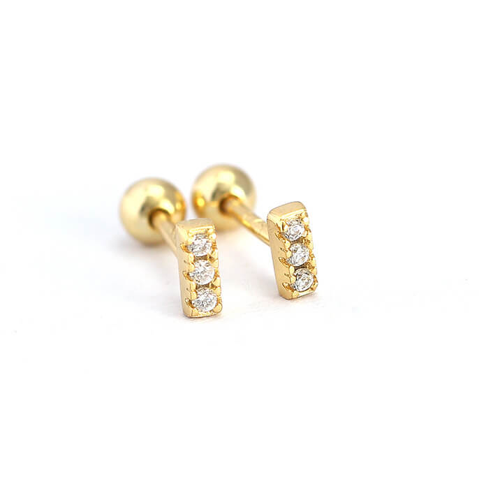 Unique Design High-End Diamond Petite Ear Studs Women 925 Silver Zircon Ear Clips Sparkling Earrings for Women
