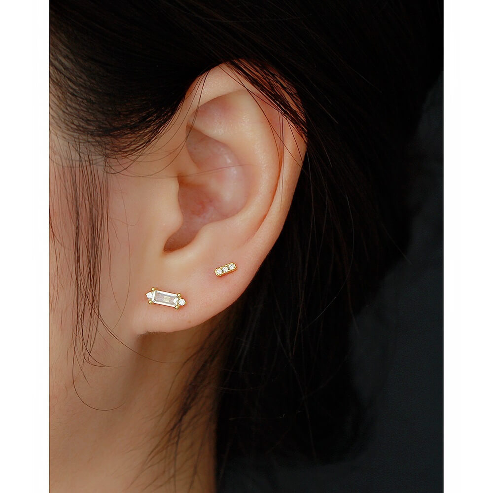 Unique Design High-End Diamond Petite Ear Studs Women 925 Silver Zircon Ear Clips Sparkling Earrings for Women - Image 8