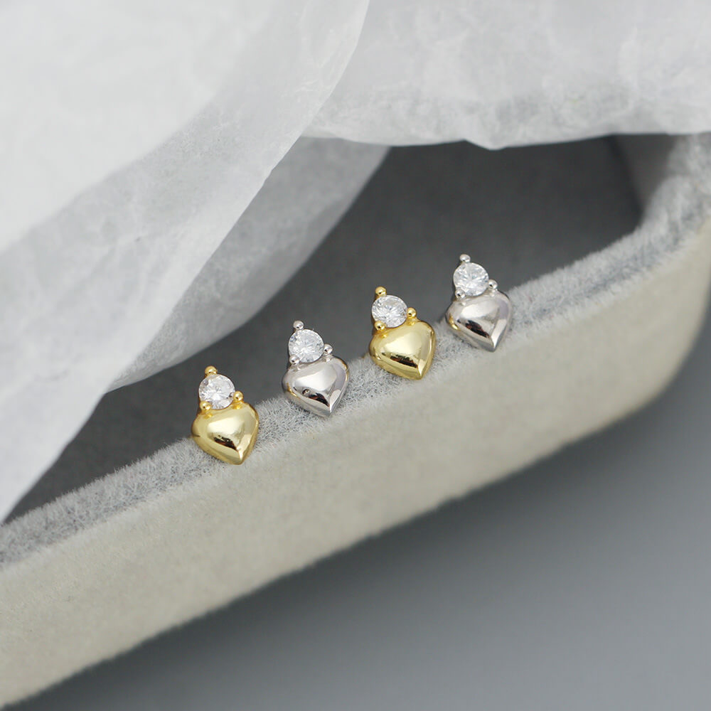 Korean Fresh Ear Studs 925 Silver Heart Ear Cuffs Women Screw Ear Studs Earrings Jewelry - Image 4