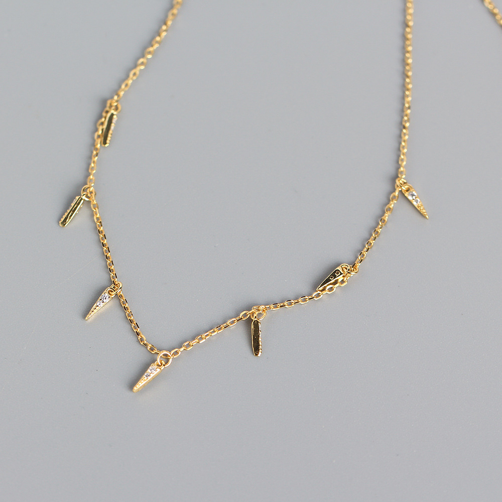 New S925 Silver INS Style Necklace Internet Celebrity Design Necklace Mixed Collarbone Chain - Image 4