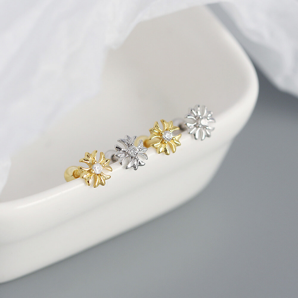 European and American S925 Silver Ear Cuffs INS Cross Screw Earrings Sleep-In No Removal Earrings for Women Wholesale - Image 4