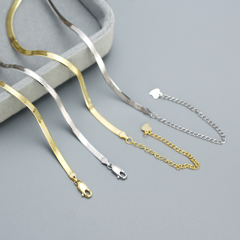 European Necklace Women Pure Silver Jewelry Exquisite Simple Collarbone Chain Pendant 925 Pure Silver High Quality - Image 3