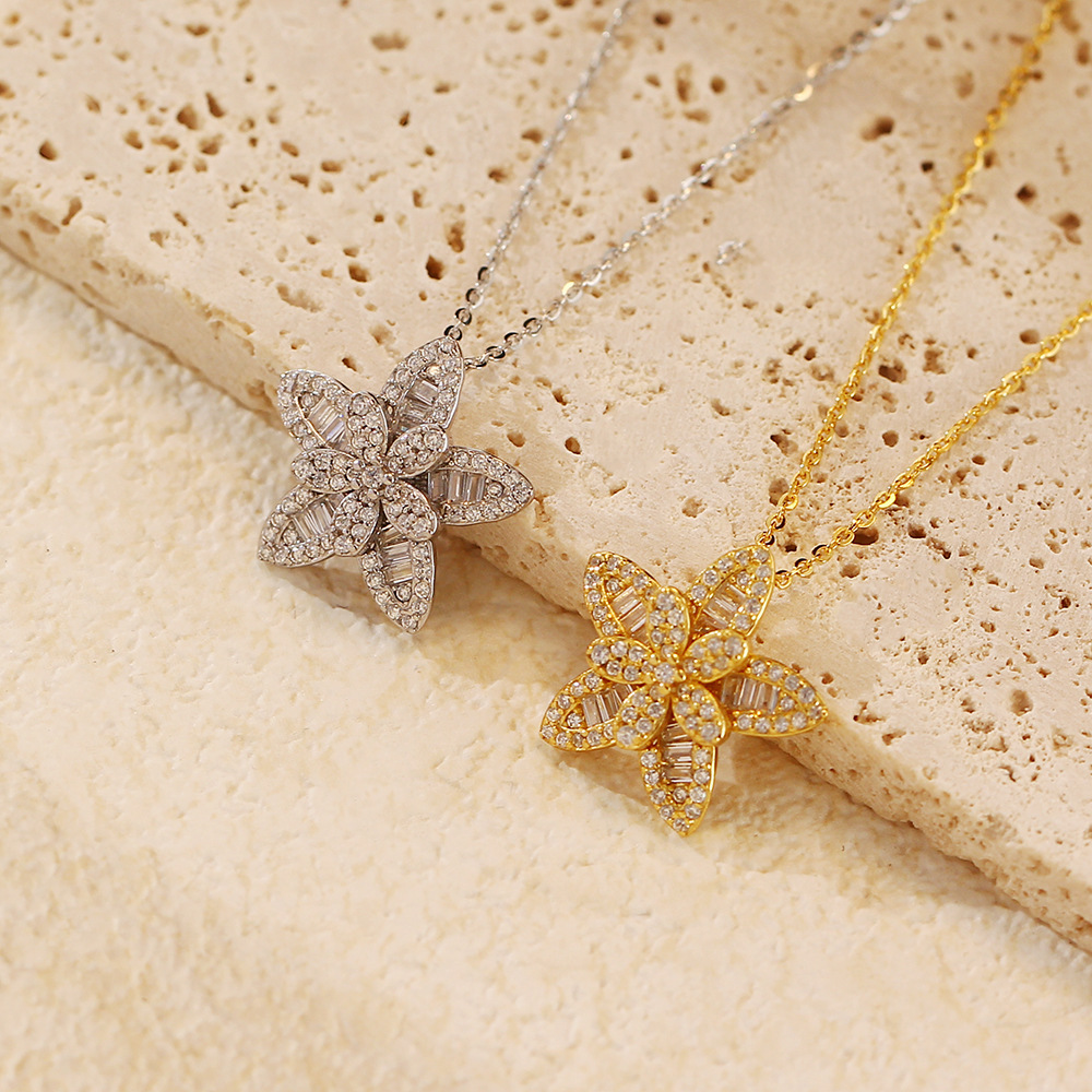 Luxury Full Diamond Necklace S925 Silver INS Five-Pointed Star Collarbone Chain Personalized Niche Star Jewelry - Image 3