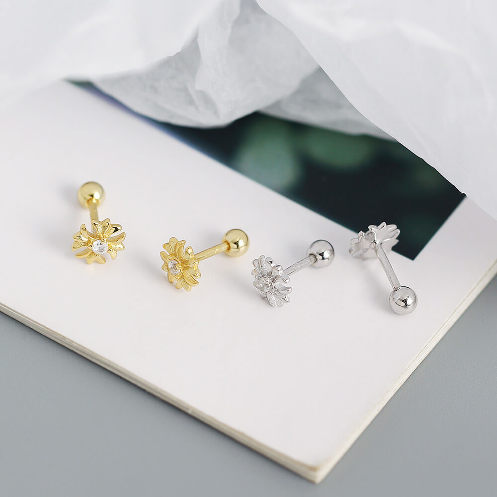 European and American S925 Silver Ear Cuffs INS Cross Screw Earrings Sleep-In No Removal Earrings for Women Wholesale - Image 5