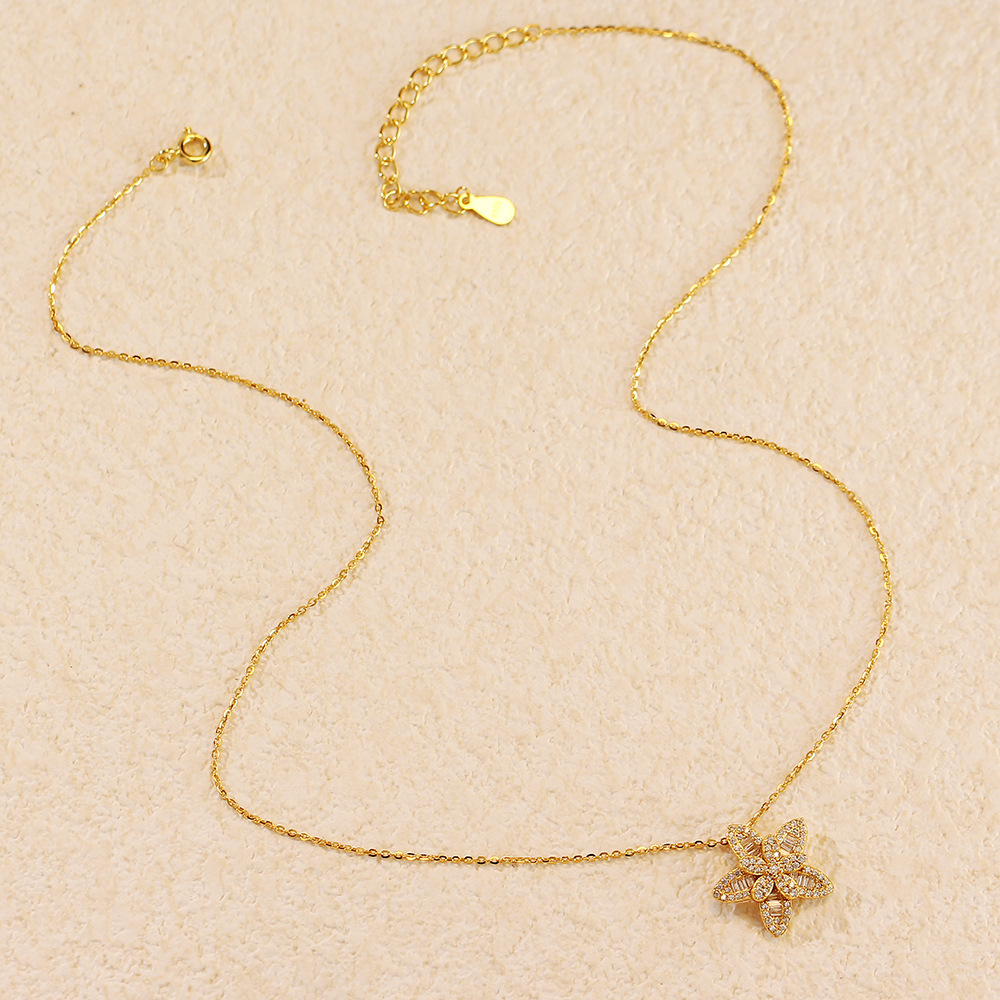 Luxury Full Diamond Necklace S925 Silver INS Five-Pointed Star Collarbone Chain Personalized Niche Star Jewelry - Image 4