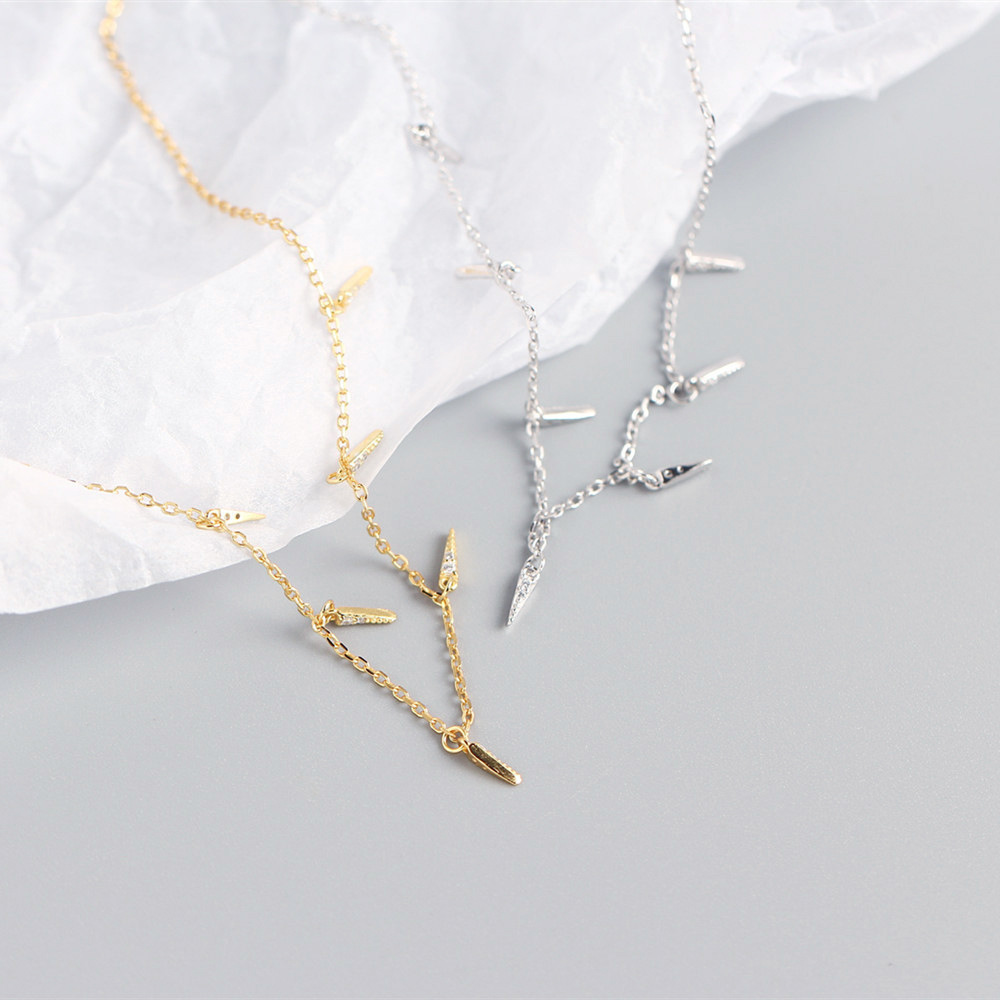 New S925 Silver INS Style Necklace Internet Celebrity Design Necklace Mixed Collarbone Chain - Image 6