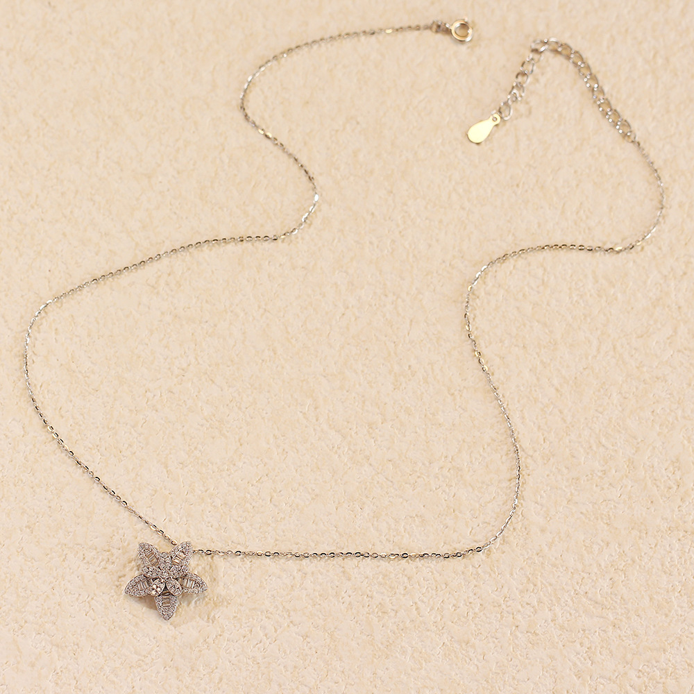 Luxury Full Diamond Necklace S925 Silver INS Five-Pointed Star Collarbone Chain Personalized Niche Star Jewelry - Image 5