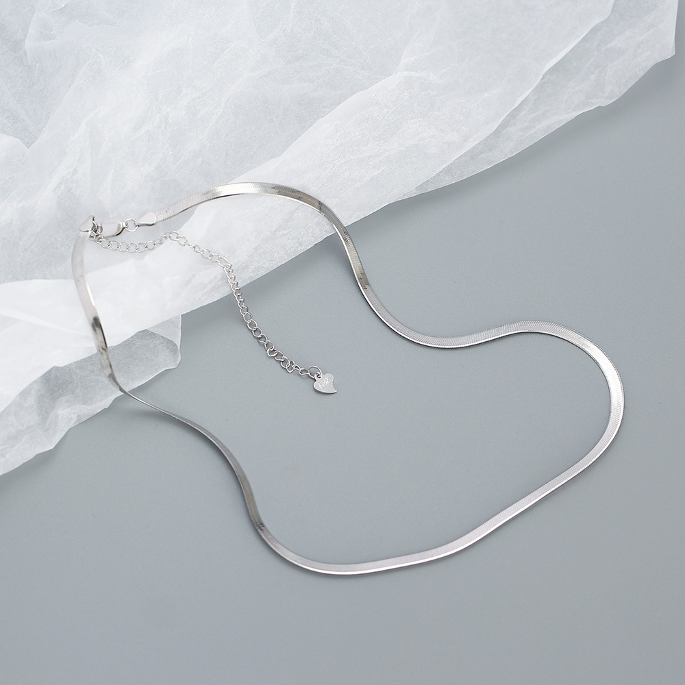 European Necklace Women Pure Silver Jewelry Exquisite Simple Collarbone Chain Pendant 925 Pure Silver High Quality - Image 6
