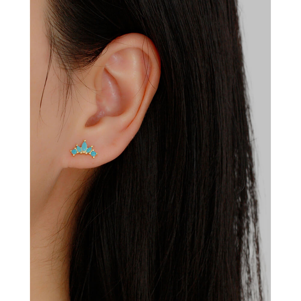European S925 Silver Zircon Ear Bone Cuffs Crown Diamond Screw Earrings Jewelry for Women - Image 8