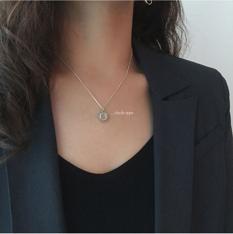 New Simple Vintage Necklace S925 Silver Cross Round Pendant Square Heart Silver Pendant Collarbone Chain - Image 13