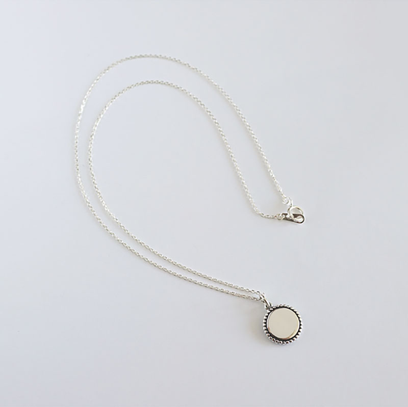 New Simple Vintage Necklace S925 Silver Cross Round Pendant Square Heart Silver Pendant Collarbone Chain - Image 7