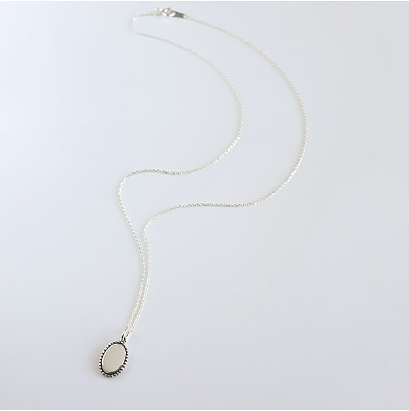 New Simple Vintage Necklace S925 Silver Cross Round Pendant Square Heart Silver Pendant Collarbone Chain - Image 8