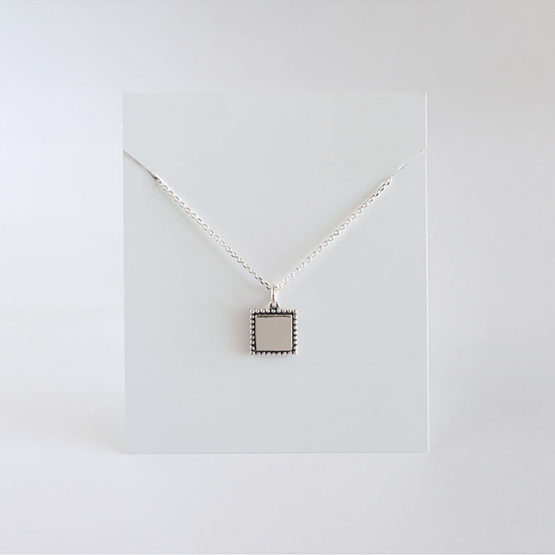 New Simple Vintage Necklace S925 Silver Cross Round Pendant Square Heart Silver Pendant Collarbone Chain - Image 11
