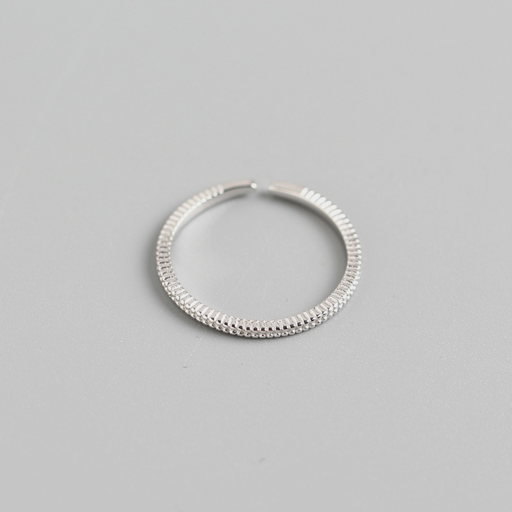 Korean Style Minimalist Line Ring for Women S925 Sterling Silver Adjustable Fine Line Ring - Image 2