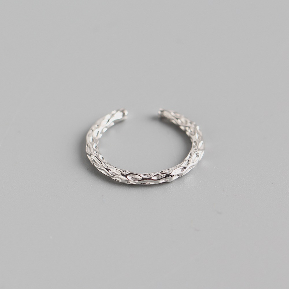 Korean Style Irregular Dimple Ring S925 Sterling Silver Versatile Personality Dimple Design Ring - Image 2