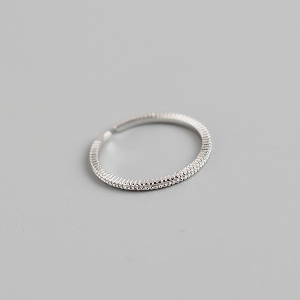 Korean Style Minimalist Line Ring for Women S925 Sterling Silver Adjustable Fine Line Ring - Image 3