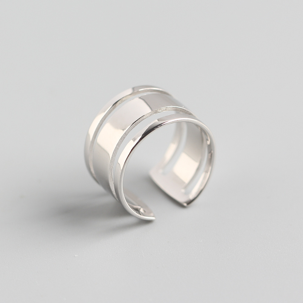 Korean Style Three-layer Plain Line Ring S925 Sterling Silver INS Trendy Index Finger Ring for Women - Image 2