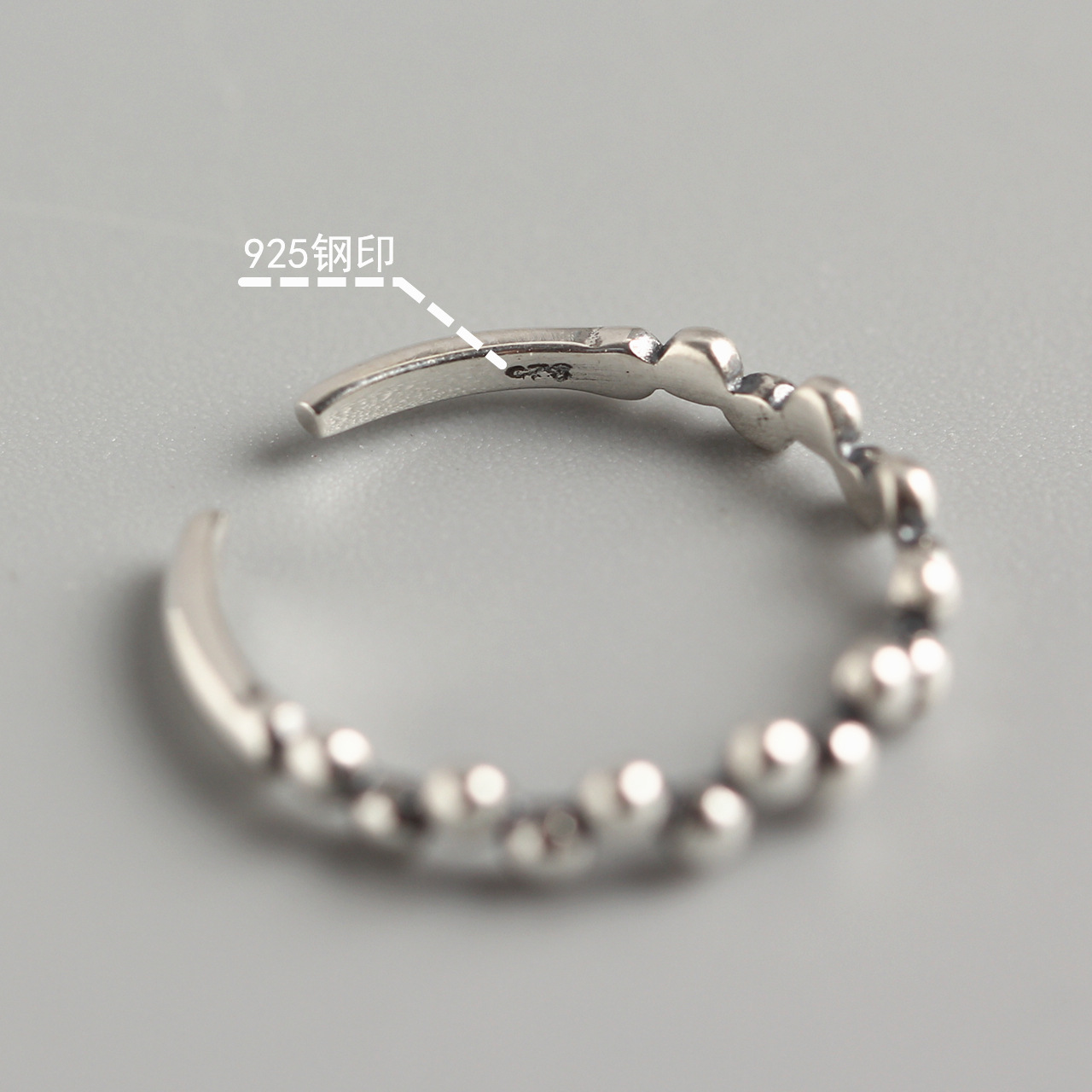 Korean Style S925 Sterling Silver Personality Irregular Small Round Bead Ring Knuckle Ring for Women - Image 2