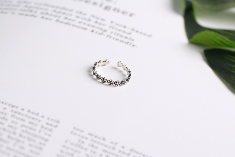 Vintage Cross Ring S925 Sterling Silver Trendy Creative Cross Index Finger Ring Open Ring - Image 6