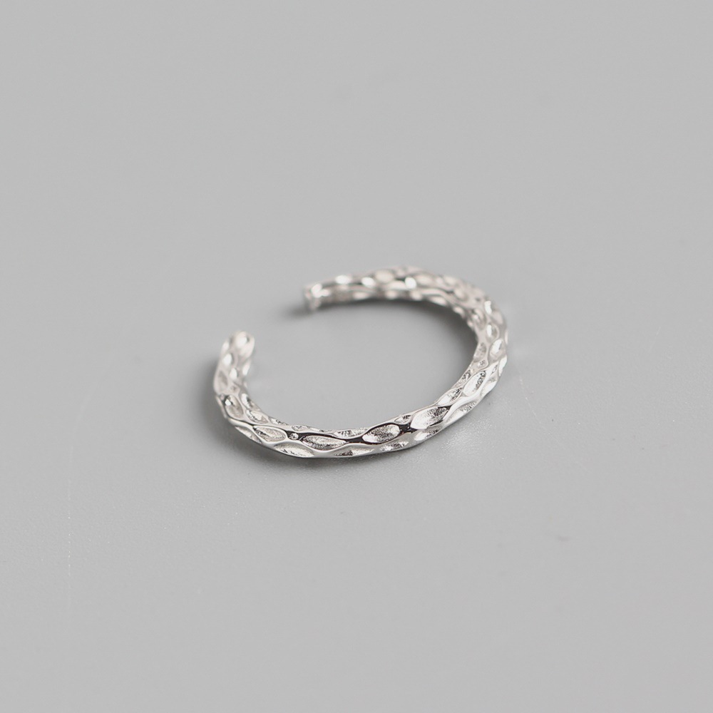 Korean Style Irregular Dimple Ring S925 Sterling Silver Versatile Personality Dimple Design Ring - Image 3